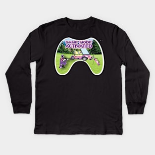 Game Mode Activated Pink Golf course white Trim Kids Long Sleeve T-Shirt